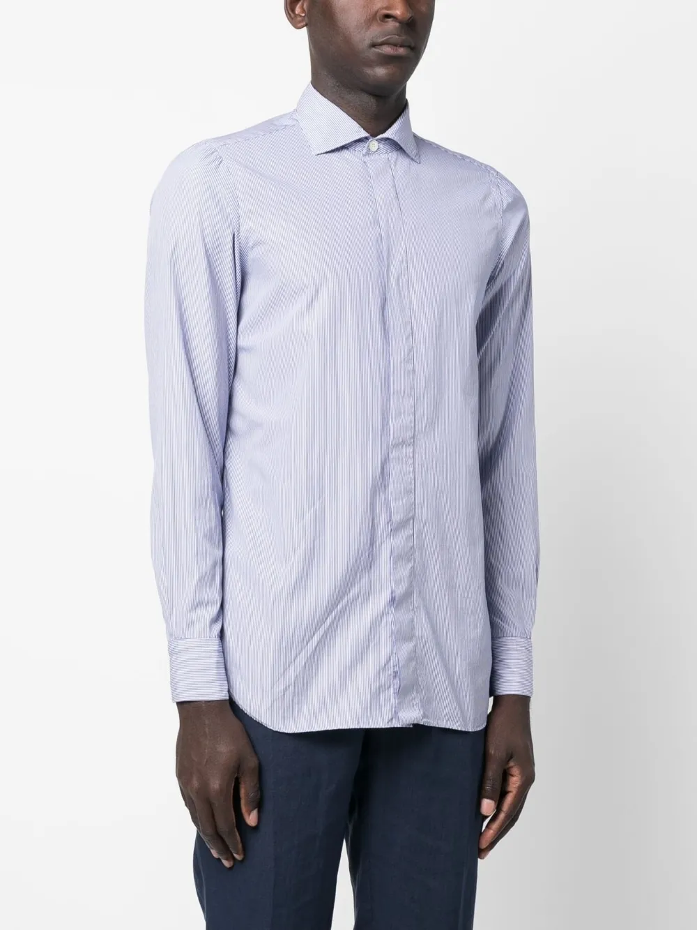 Long-Sleeved Striped Shirt