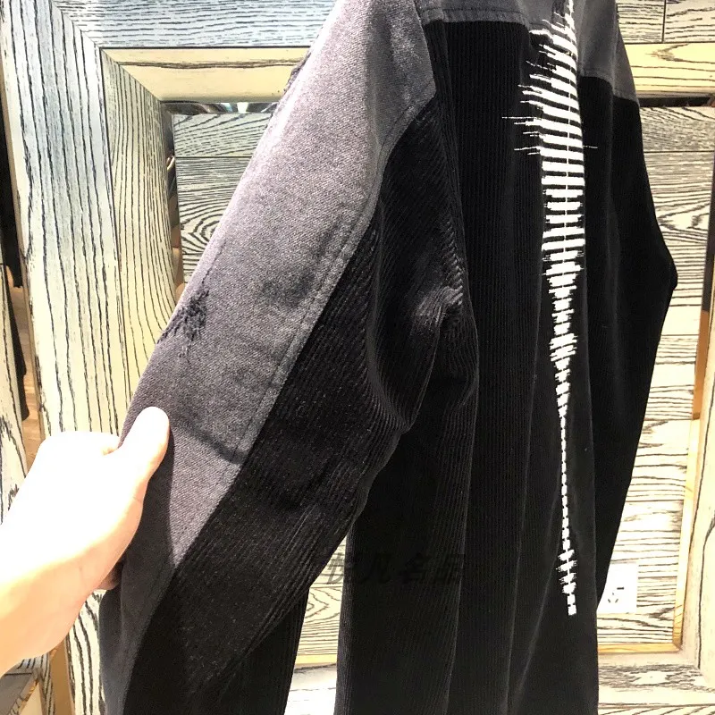 Corduroy Spliced Casual Jacket
