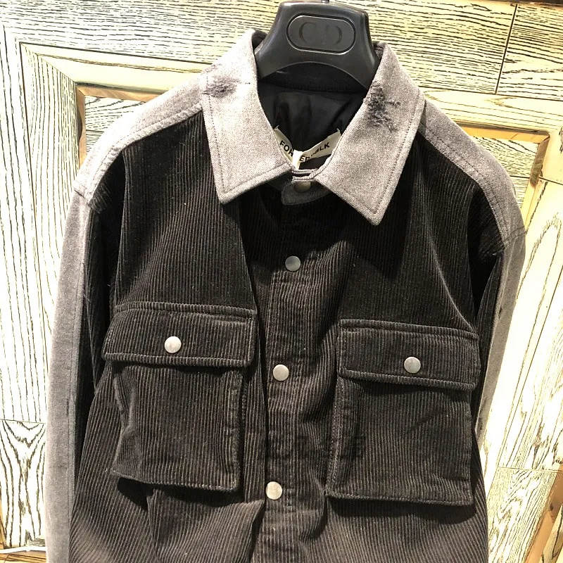 Corduroy Spliced Casual Jacket