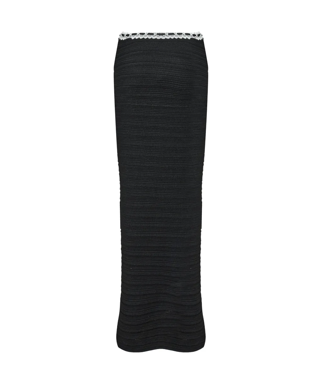 Lace Trim Pencil Skirt