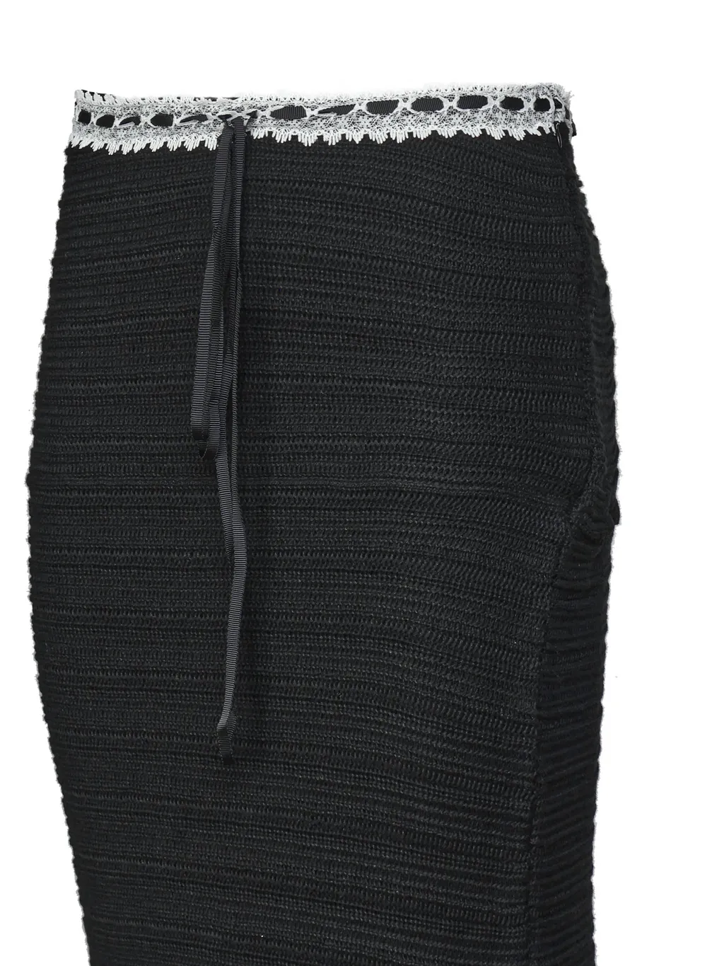 Lace Trim Pencil Skirt