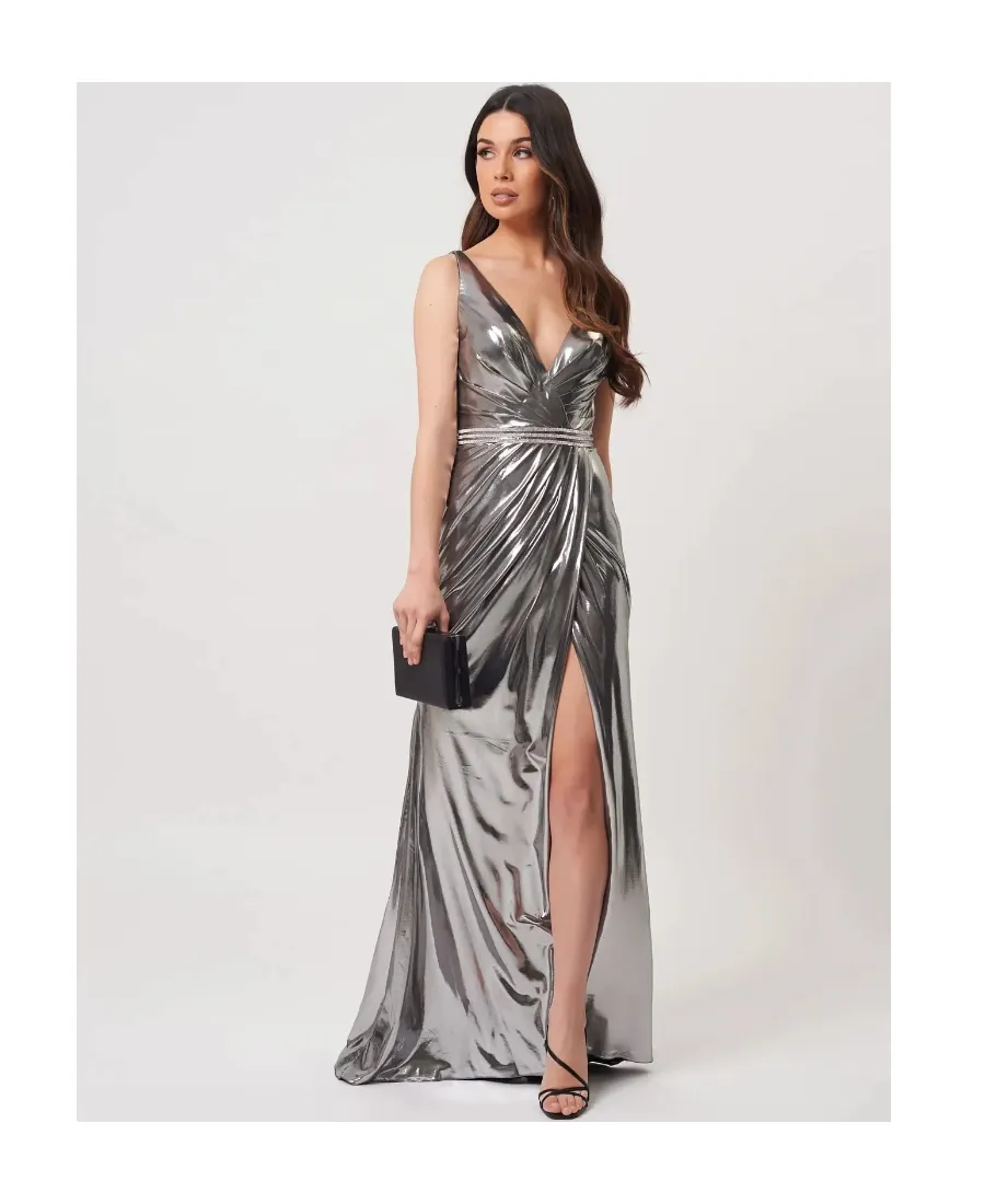 Diamond Decorated Metal-Wrapped Dress