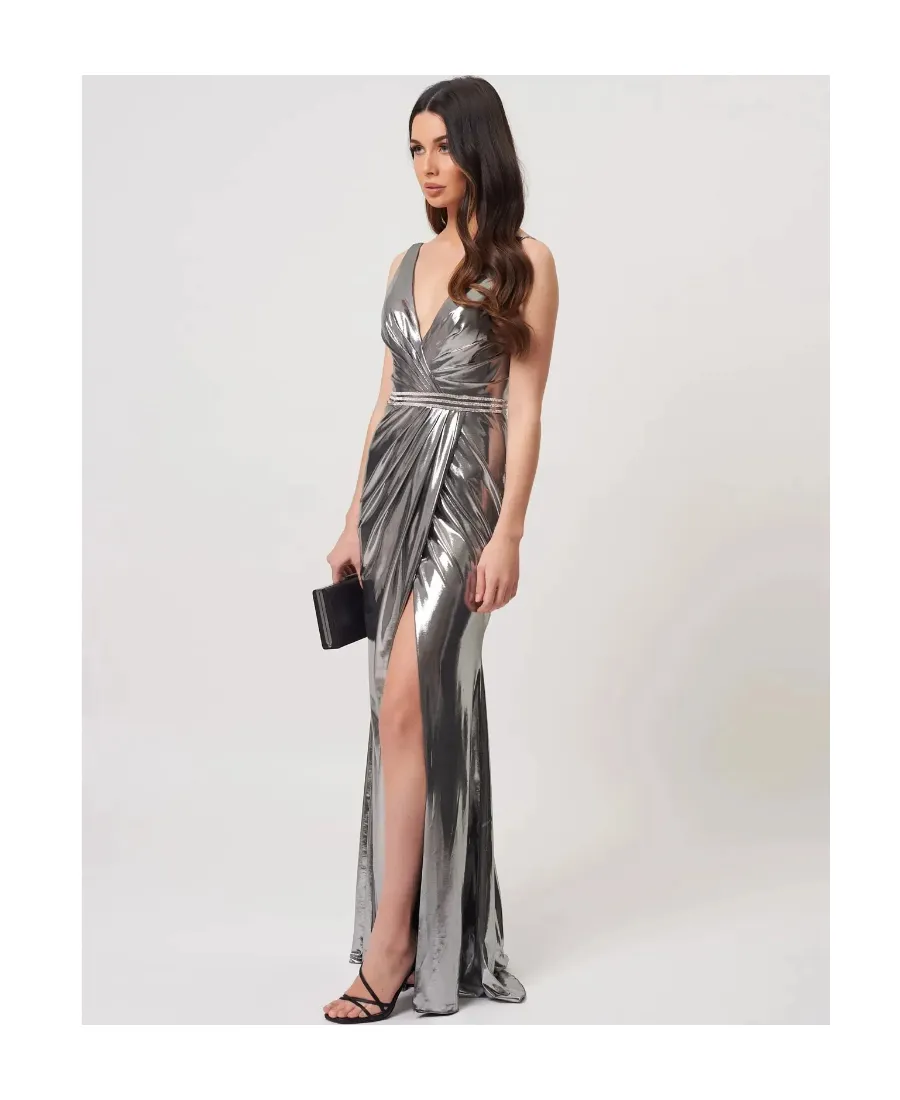 Diamond Decorated Metal-Wrapped Dress