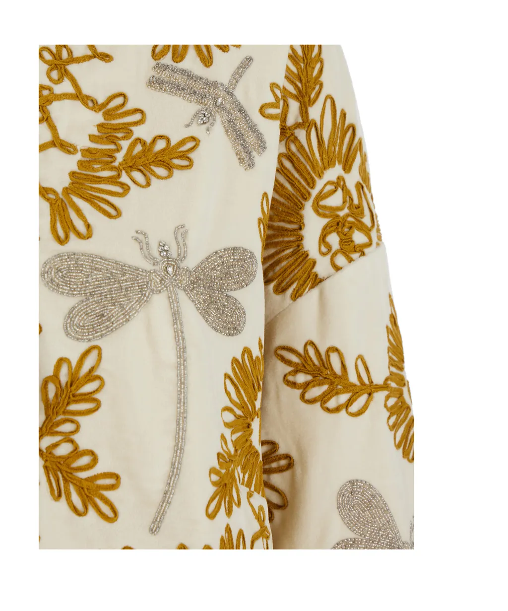 Floral Dragonflies Embroidered Jacket