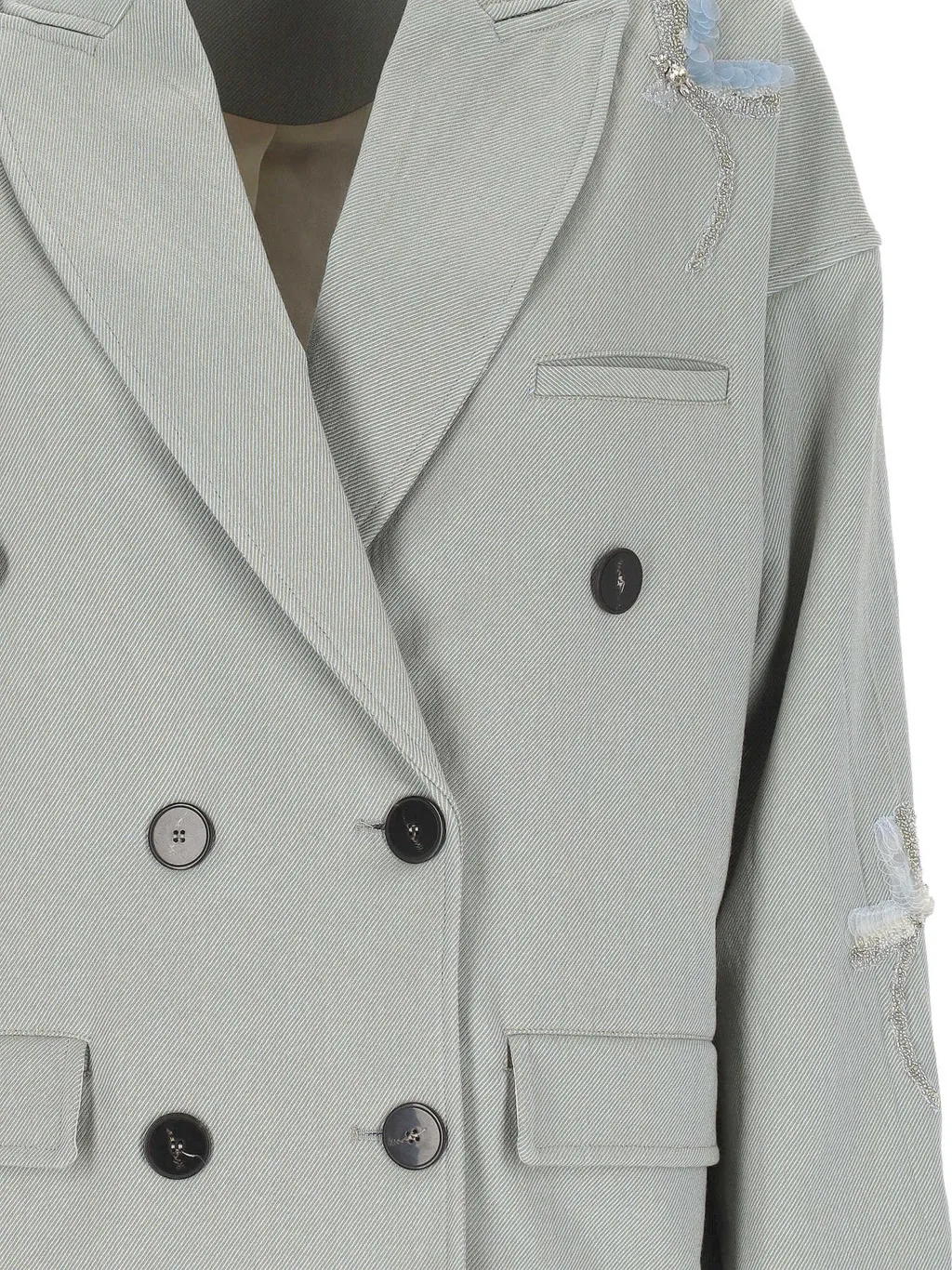 Embroidered Double-Breasted Jacket