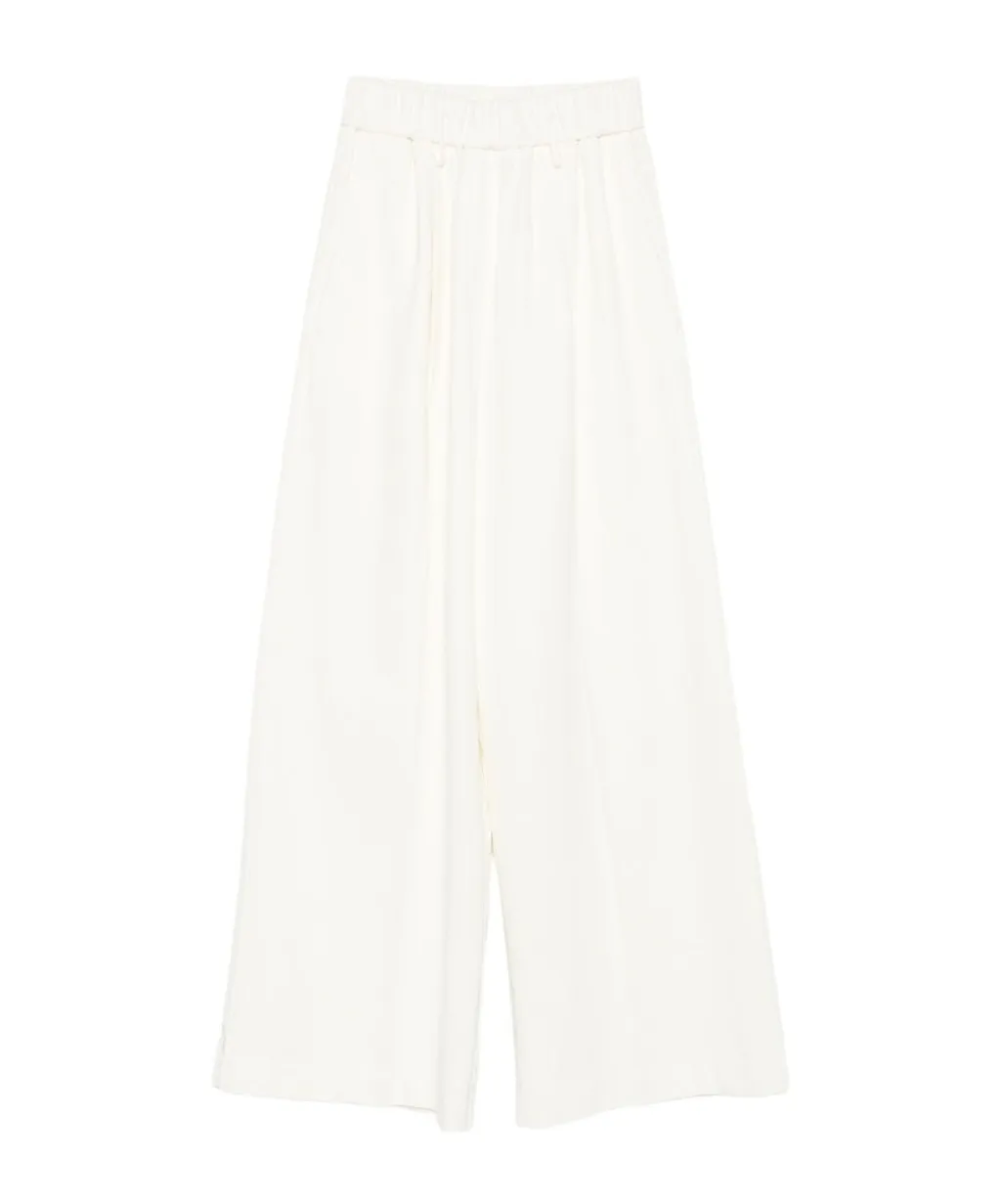 Elastic Waist Wide-Leg Trousers