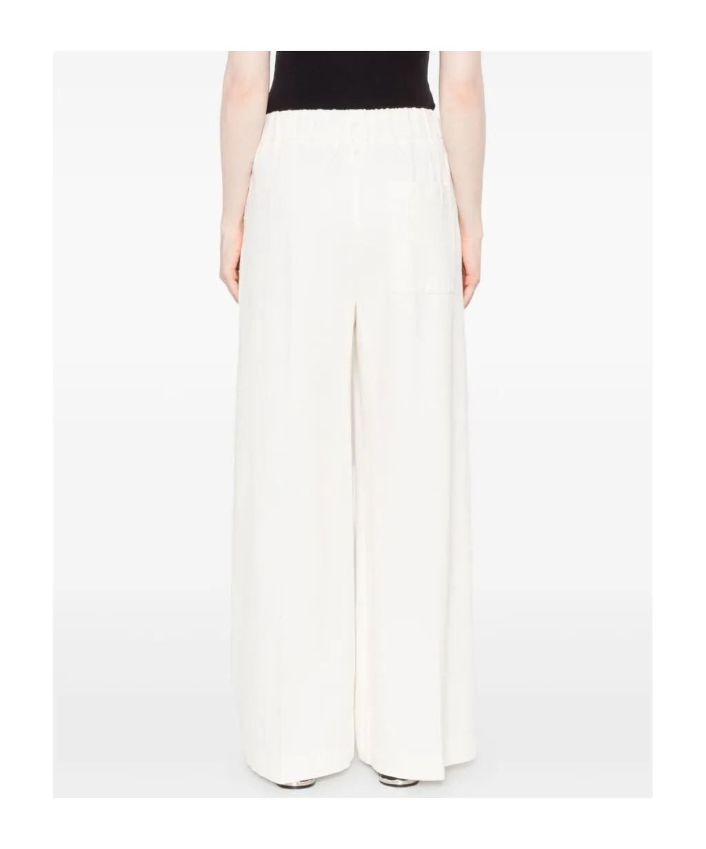 Elastic Waist Wide-Leg Trousers