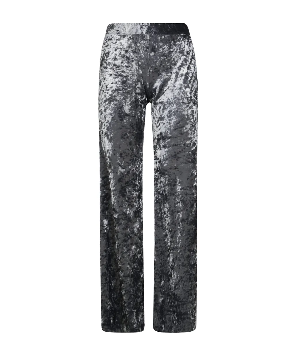Crushed-Velvet Flared Trousers