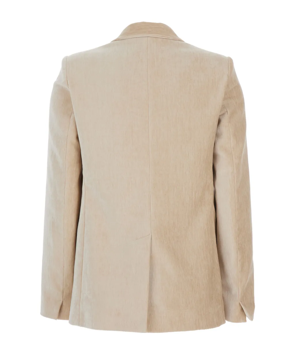 Velvet Peak-Lapel Jacket