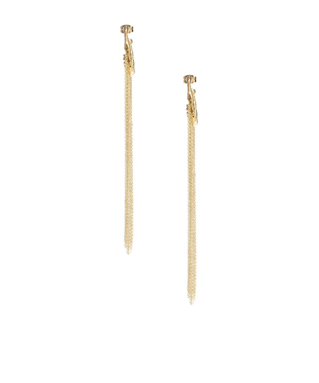 Hoop Sculpture Fringed Earrings