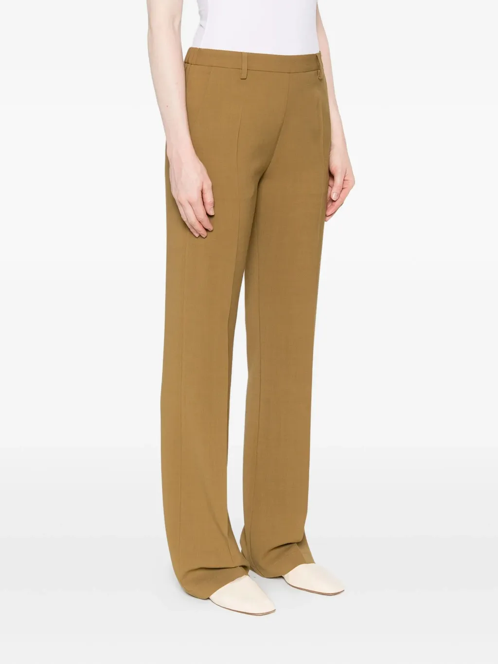 Wool Viscose Twill Regular Waist Pants