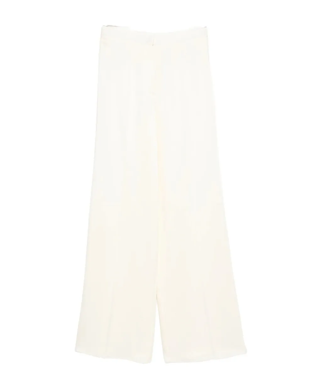 Shiny Anvers Satin High Waist Embroidered Pants