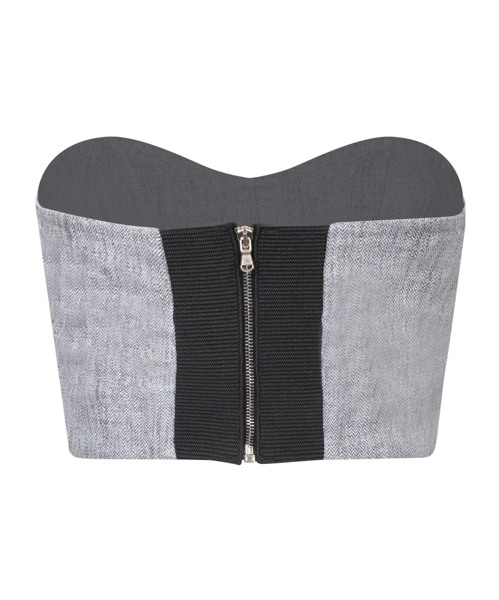 Lurex Strapless Bustier Top