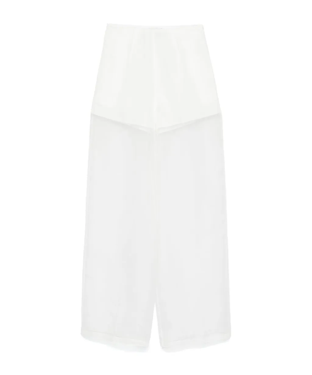See-Through Wide-Leg Pants