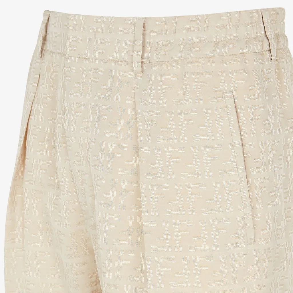 Pleated Patterned Trousers