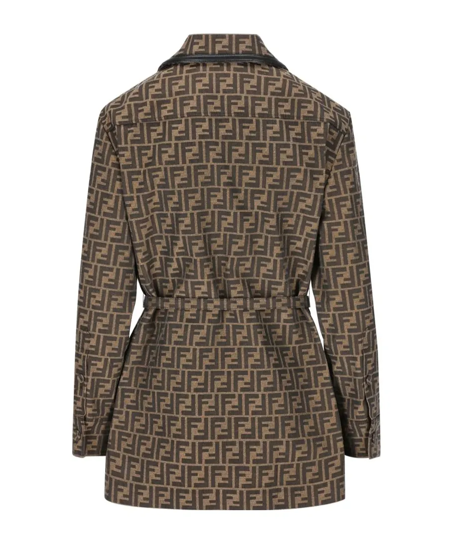 Ff Jacquard Belted Waist Jacket