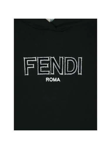 Logo Embroidered Jersey Hoodie Dress