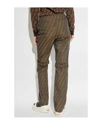 Ff Motif Straight-Leg Trousers