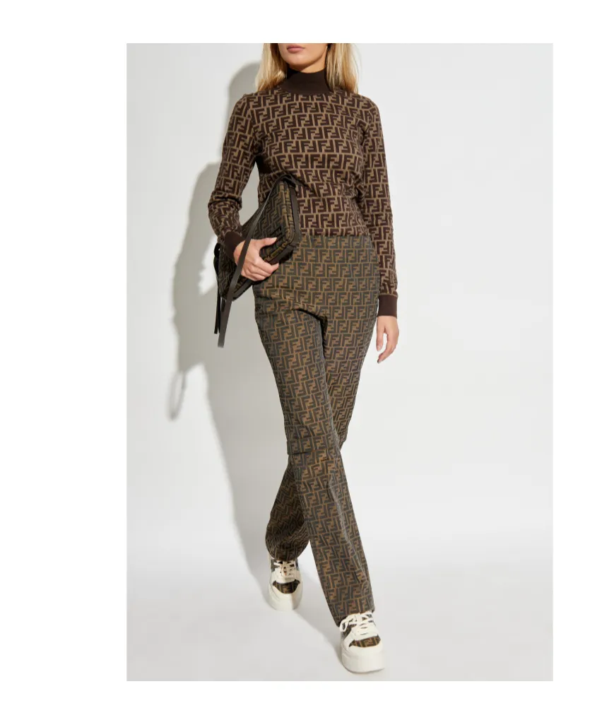 Ff Motif Straight-Leg Trousers