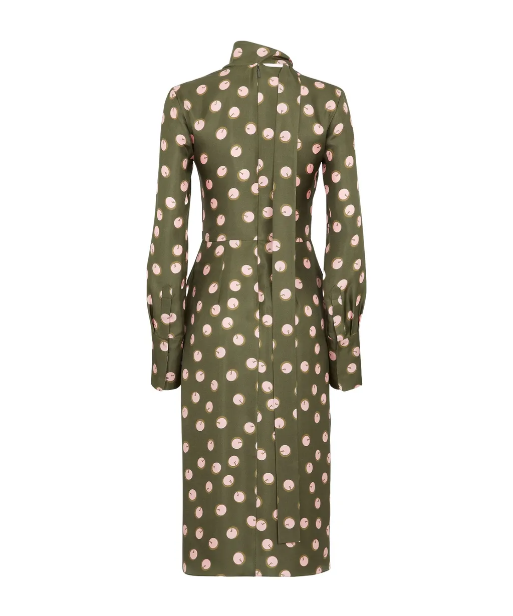 Graphic Printed Scarf-Detailed Dress