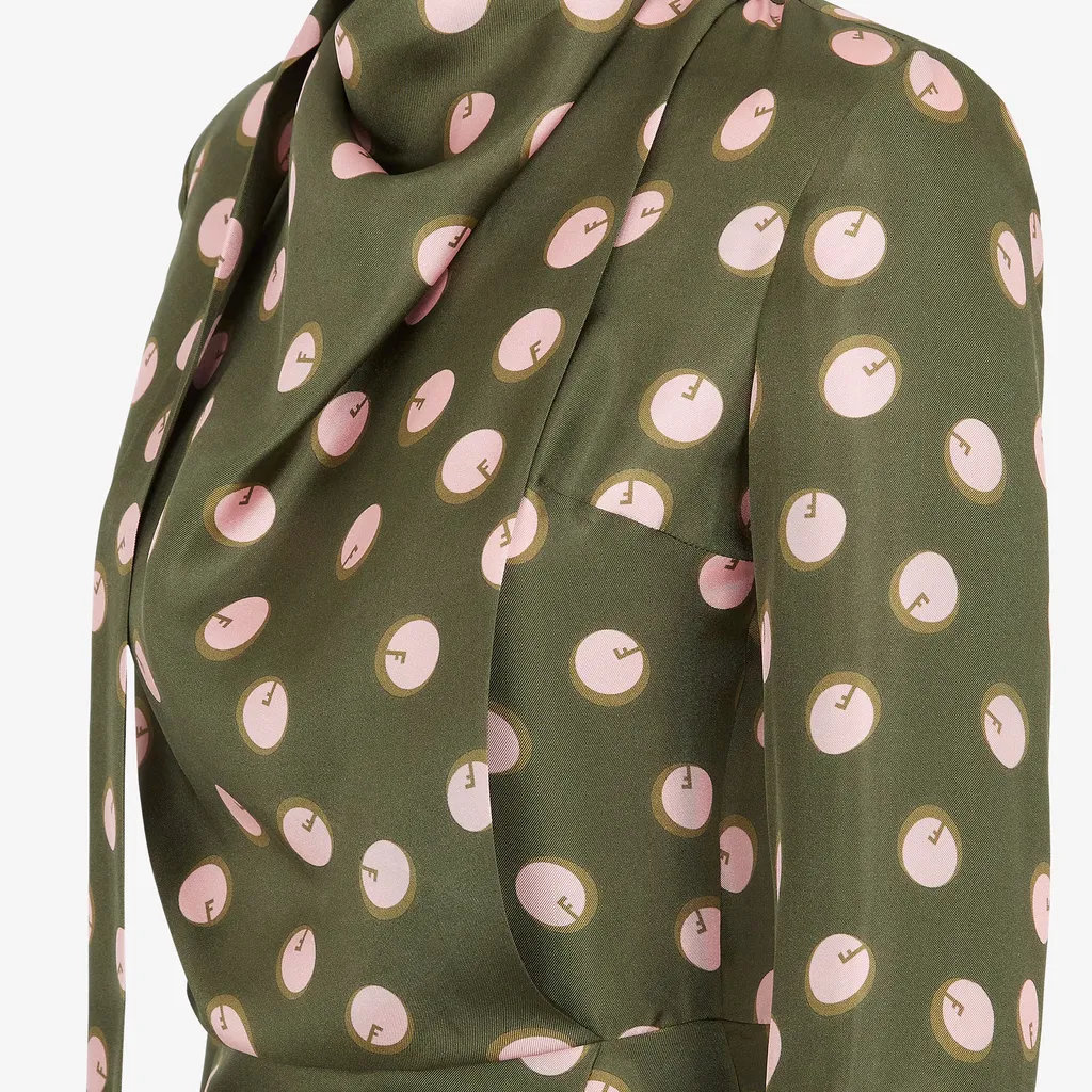 Graphic Printed Scarf-Detailed Dress