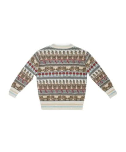 Patterned Crew Neck Sweater