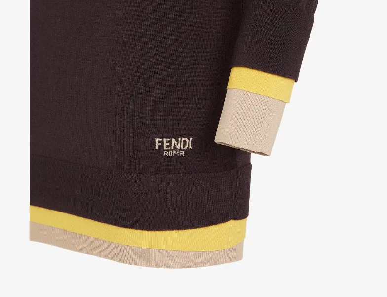 Logo Embroidered High-Neck Knitted Dress
