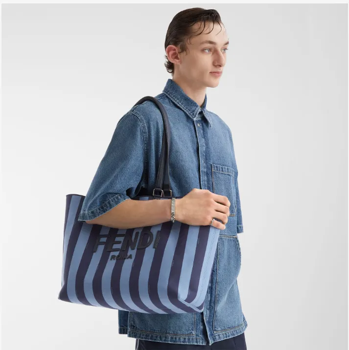 Signature Pequin Jacquard Tote Bag