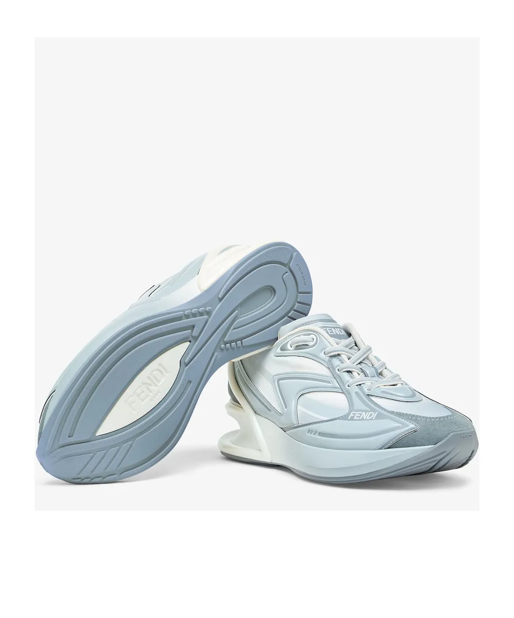 Light Blue Nylon Low Tops