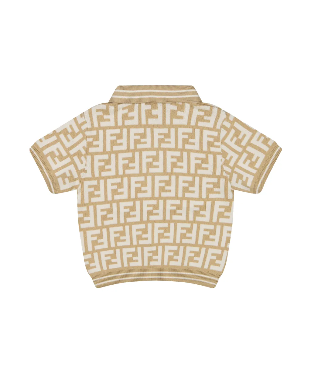 Logo Monogrammed Knitted Polo Shirt