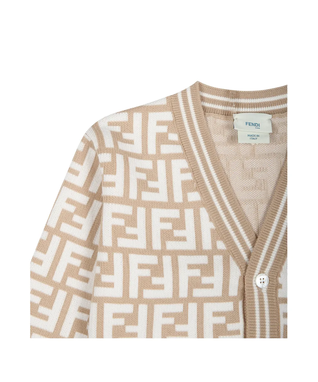 Logo Intarsia V-Neck Cardigan