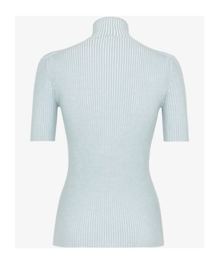 Cut-Out Detailed High-Neck Ribbed Jumper