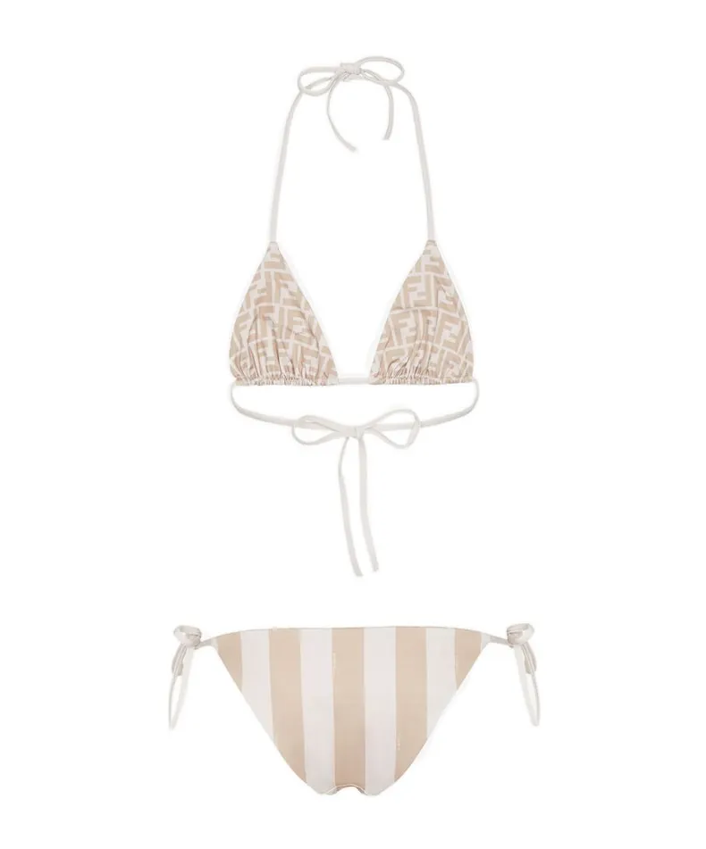 Striped Halterneck Two-Piece Swimsuit