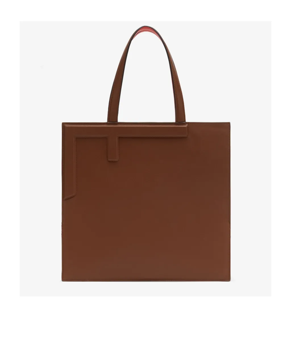 Logo Embossed Open Top Tote Bag