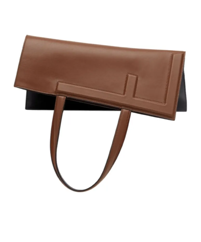 Colour-Block Leather Bag That Can Be Transformed