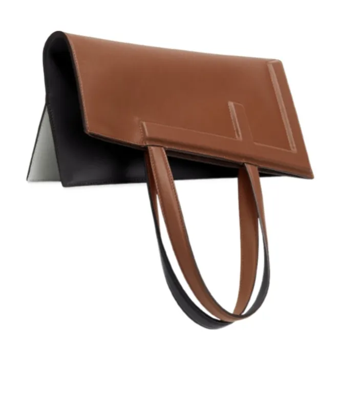 Colour-Block Leather Bag That Can Be Transformed