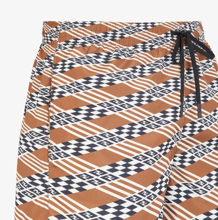 Graphic Printed Drawstring Swim Shorts