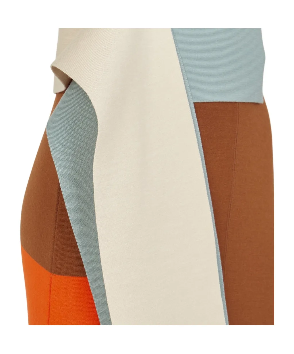 Strapless Color-Block Bustier Dress