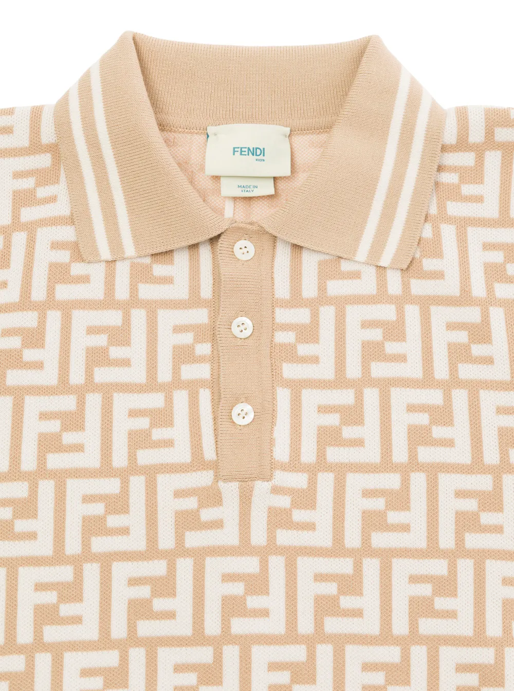 Ff-Jacquard Short-Sleeved Knitted Polo Shirt