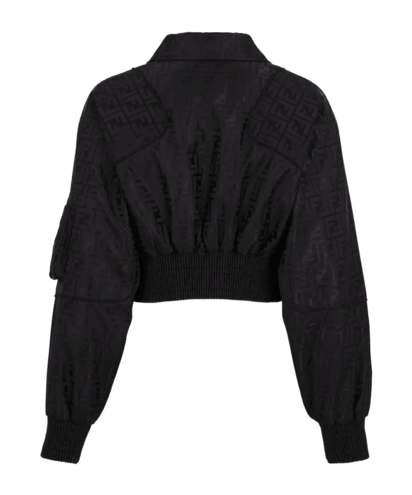 Ff Jacquard Zipped Bomber Jacket