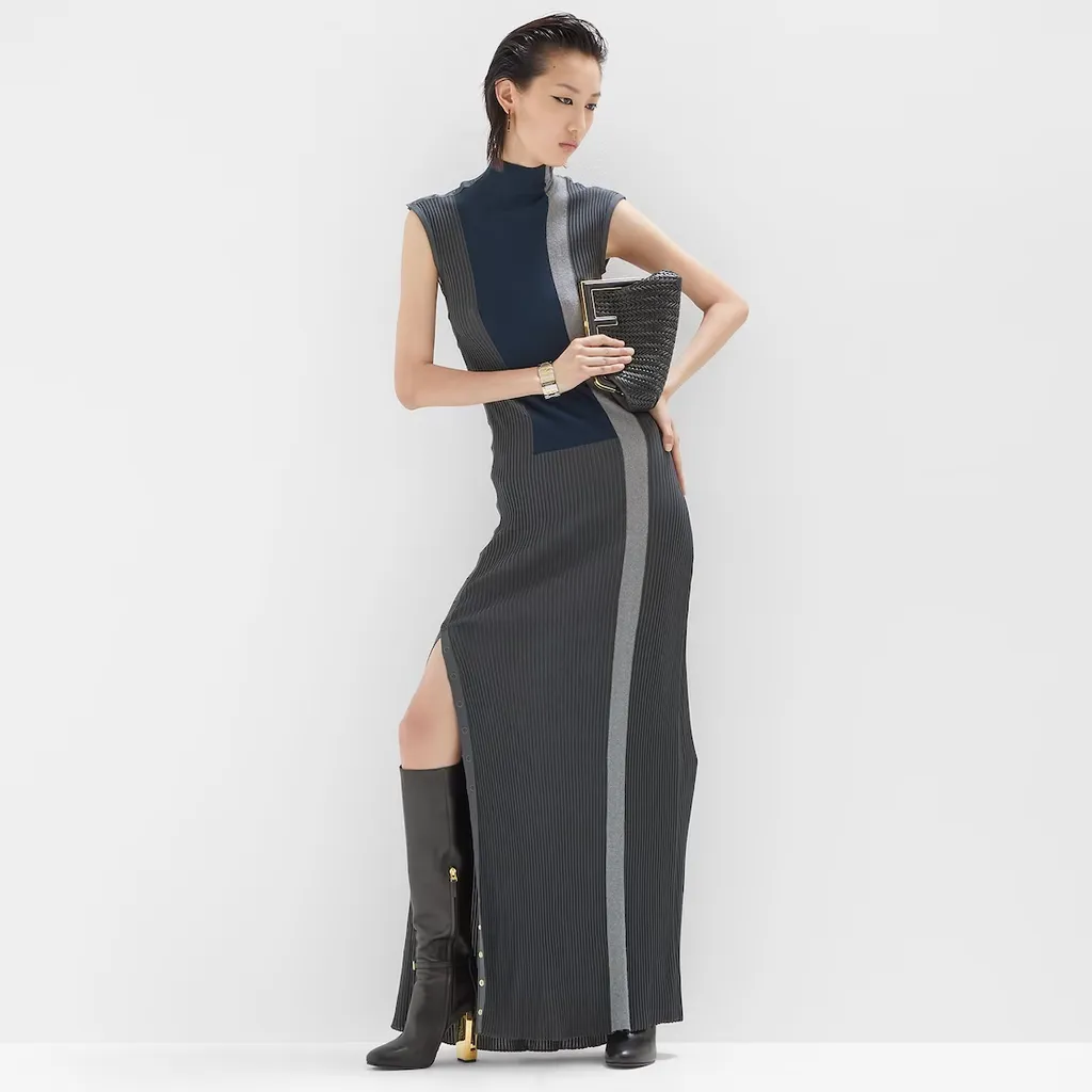 Ribbed-Knit Sleeveless Dress