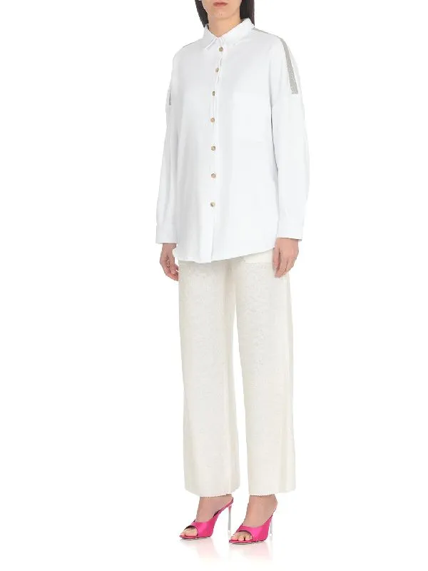 Logo Lapel Long-Sleeved Shirt