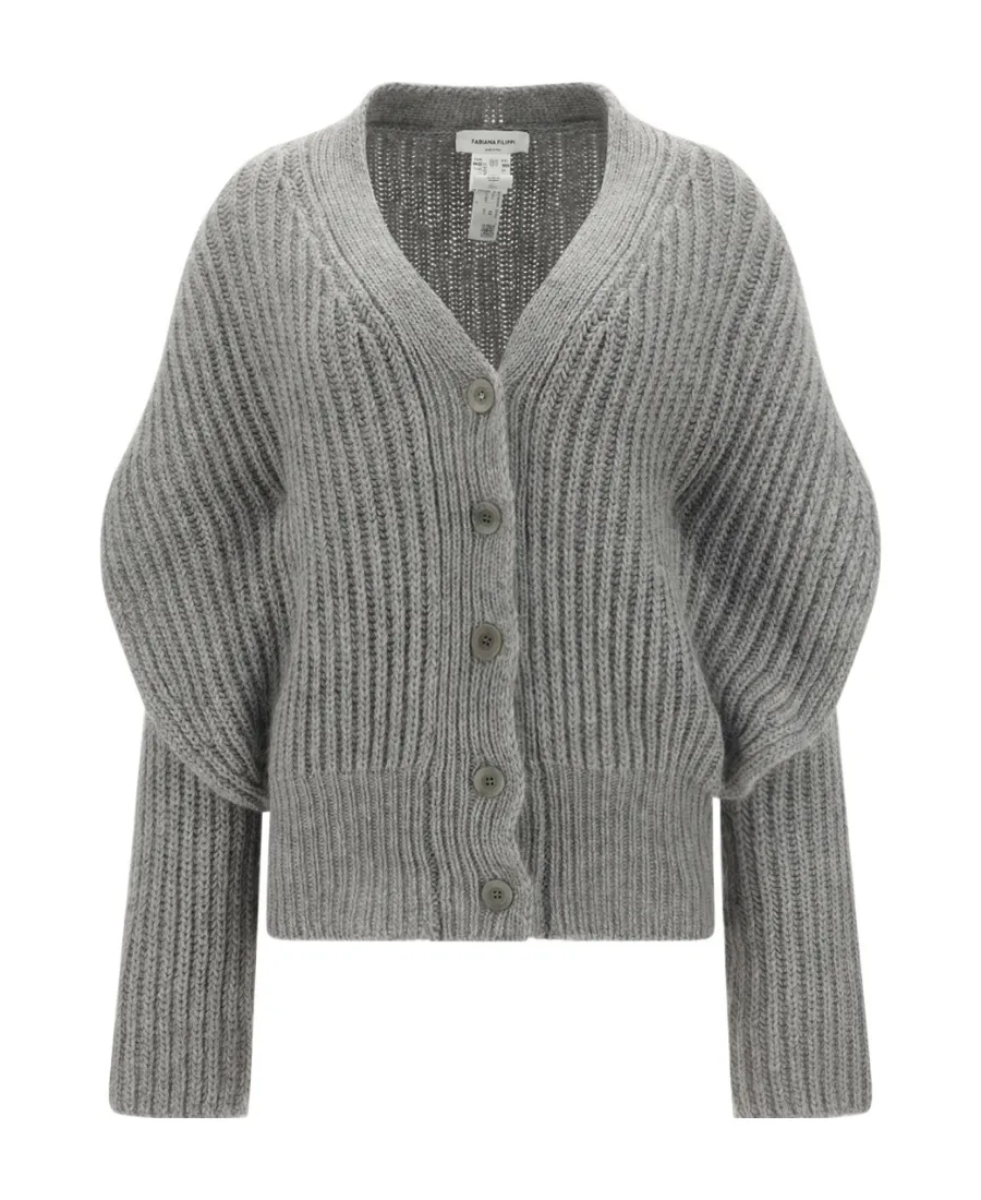 Rib Trimmed Woven Cardigan