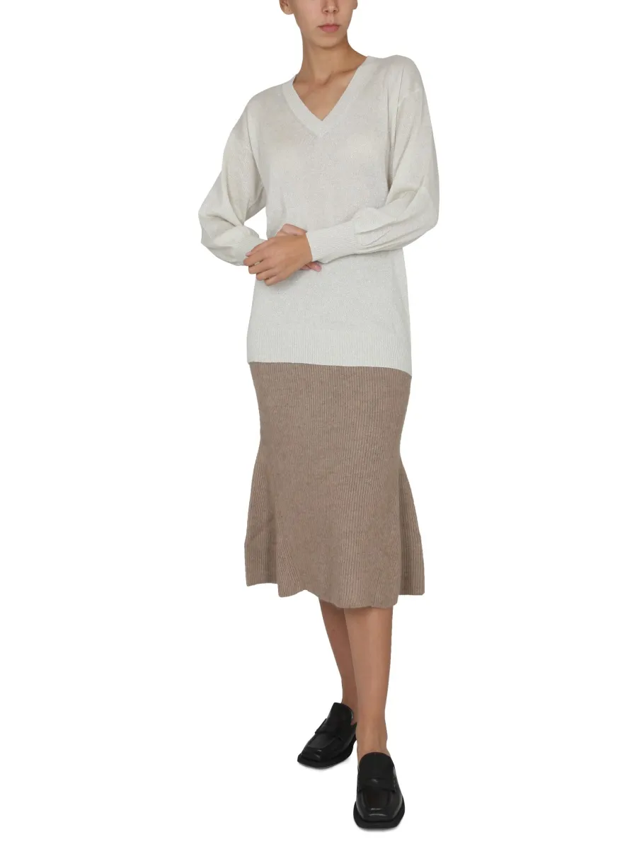 V-Neck Ribbed Jumper
