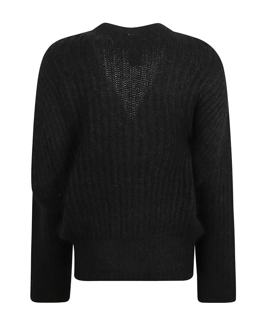 Rib-Trimmed Woven Cardigan