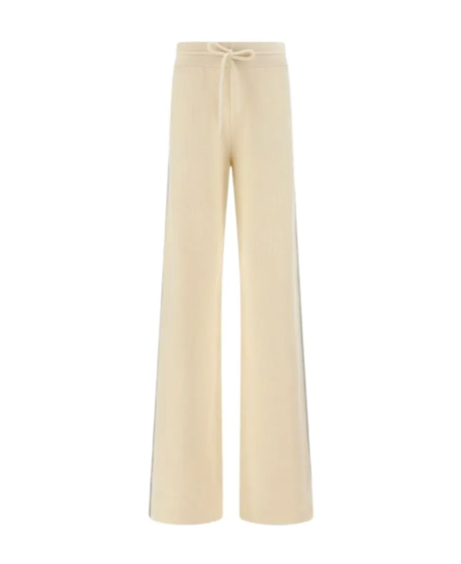 Side Band Ribbed Knit Drawstring Trousers