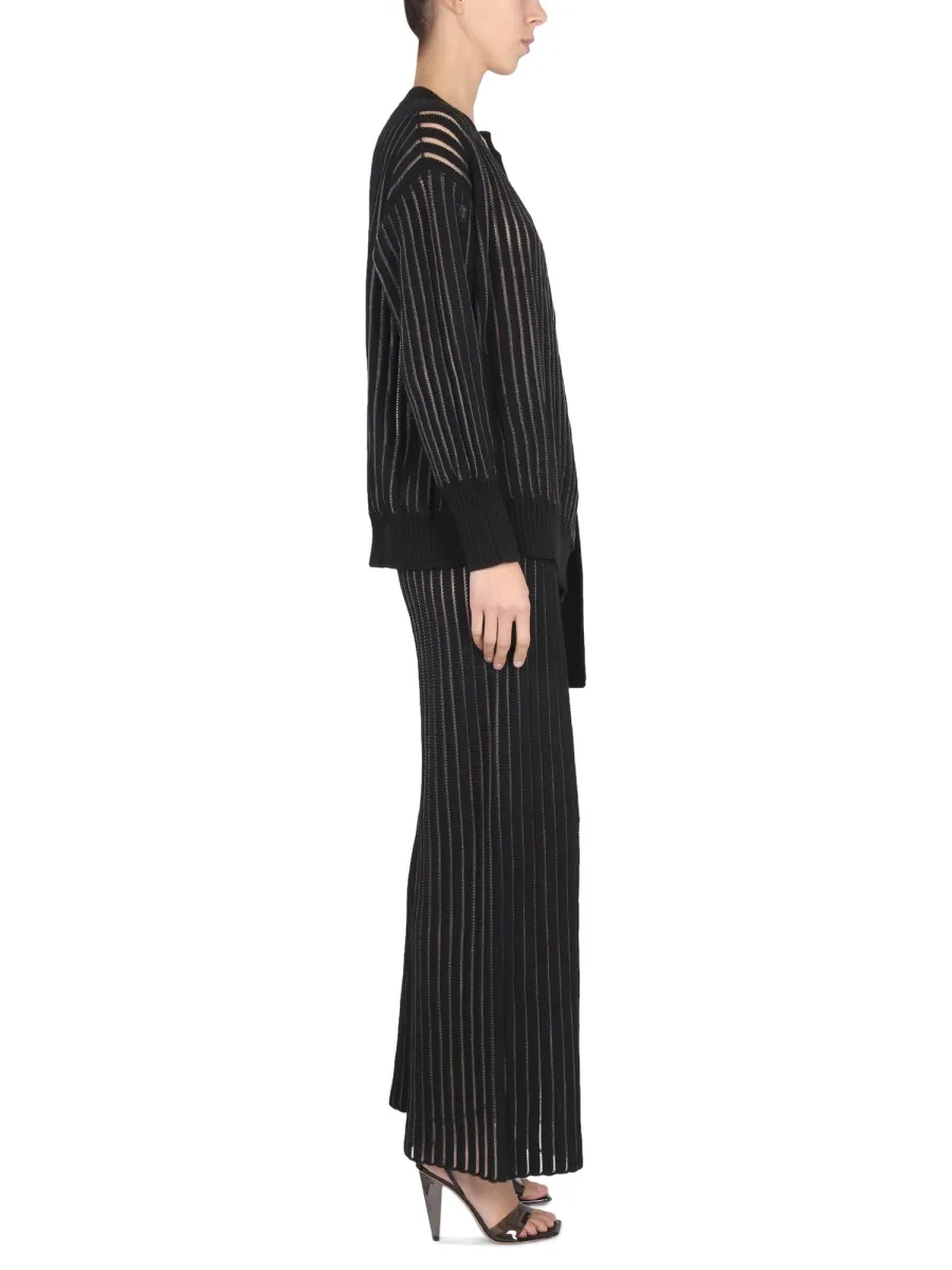 Straight-Leg Ribbed Trousers
