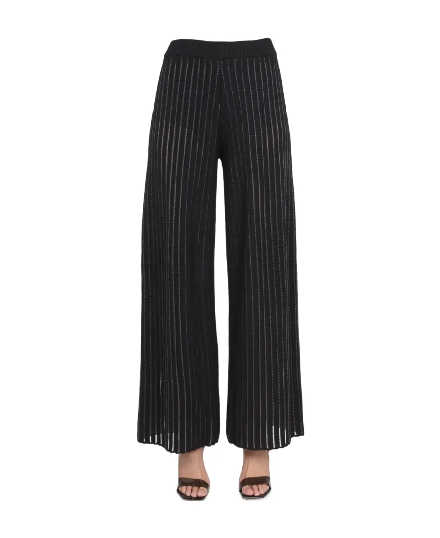Straight-Leg Ribbed Trousers
