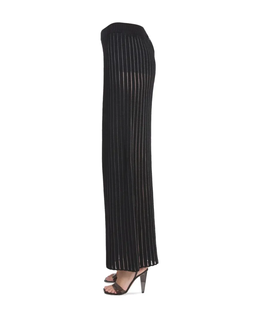 Straight-Leg Ribbed Trousers