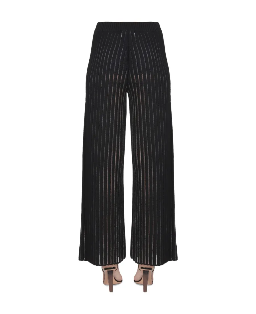 Straight-Leg Ribbed Trousers